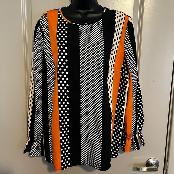 Women's Colorful LS Blouse 1XL - Picture 7 of 7